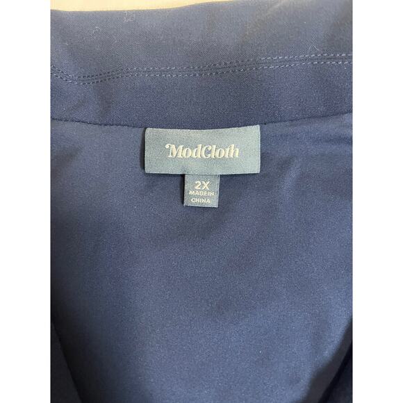 Modcloth Navy Button-Down Dress - Picture 4 of 16